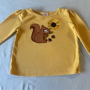 Gymboree - Yellow Squirrel and Sunflower Long Sleeve Tee